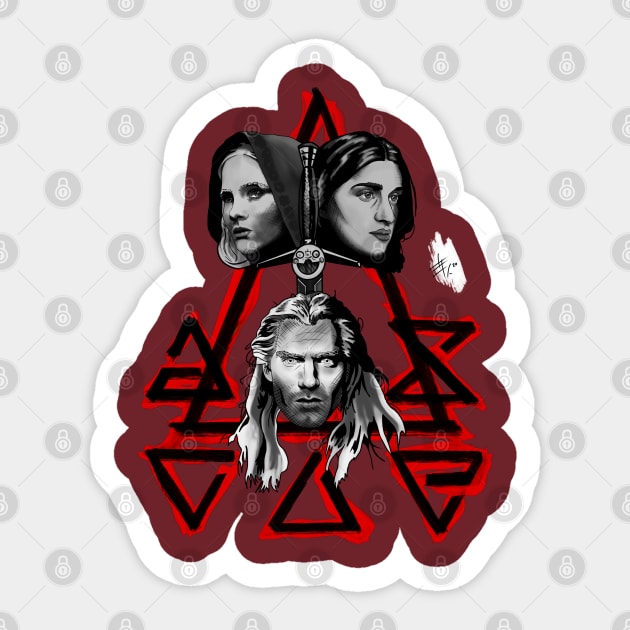 The Witcher Netflix BW Sticker by Wayofthepencil